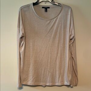 Forever 21 Cream Long Sleeve Top Women Size L